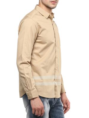 beige cotton casual shirt - 15000774 - Standard Image - 2