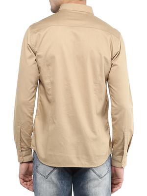 beige cotton casual shirt - 15000774 - Standard Image - 3