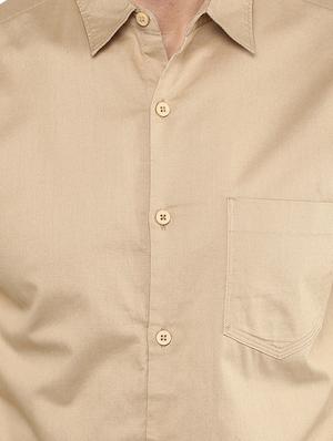 beige cotton casual shirt - 15000774 - Standard Image - 4