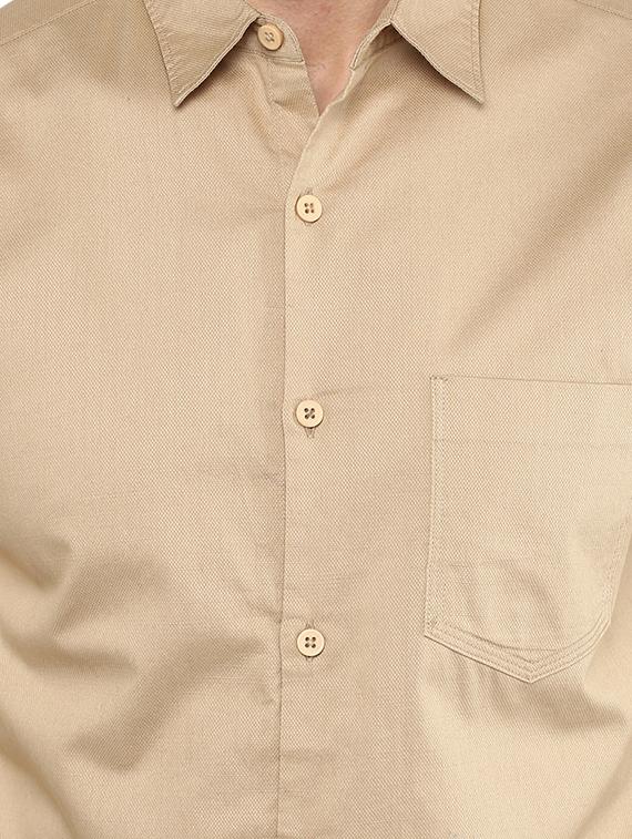 beige cotton casual shirt - 15000774 - Zoom Image - 4