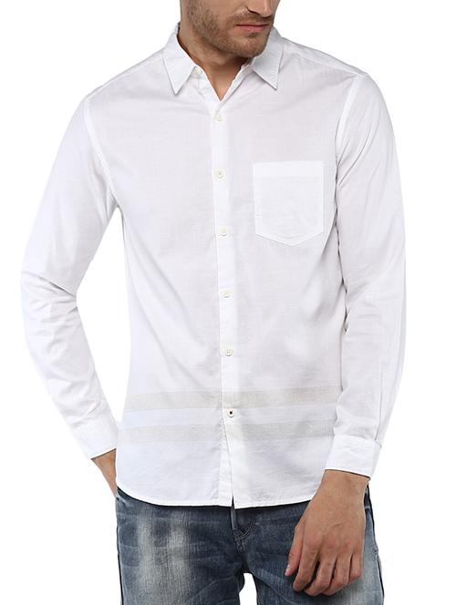 white cotton casual shirt - 15000775 - Standard Image - 1