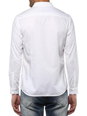 white cotton casual shirt - 15000775 - Standard Image - 3