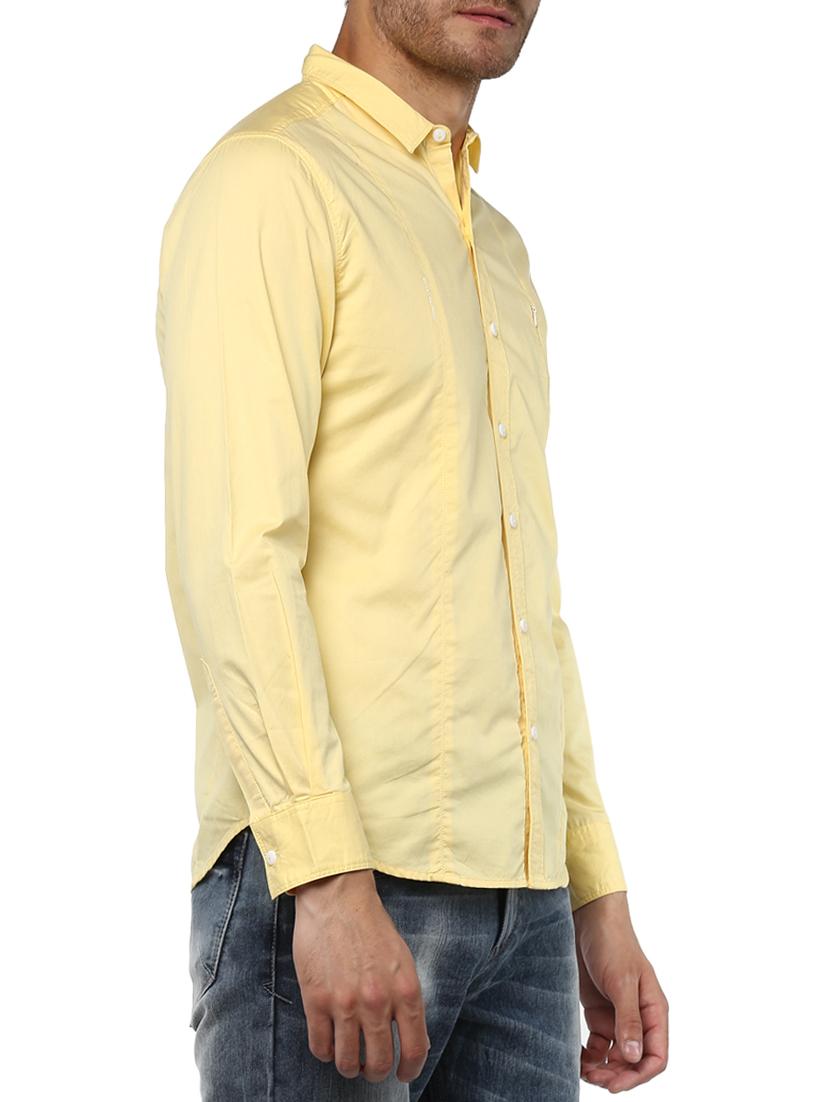 yellow cotton casual shirt - 15000776 - Zoom Image - 2