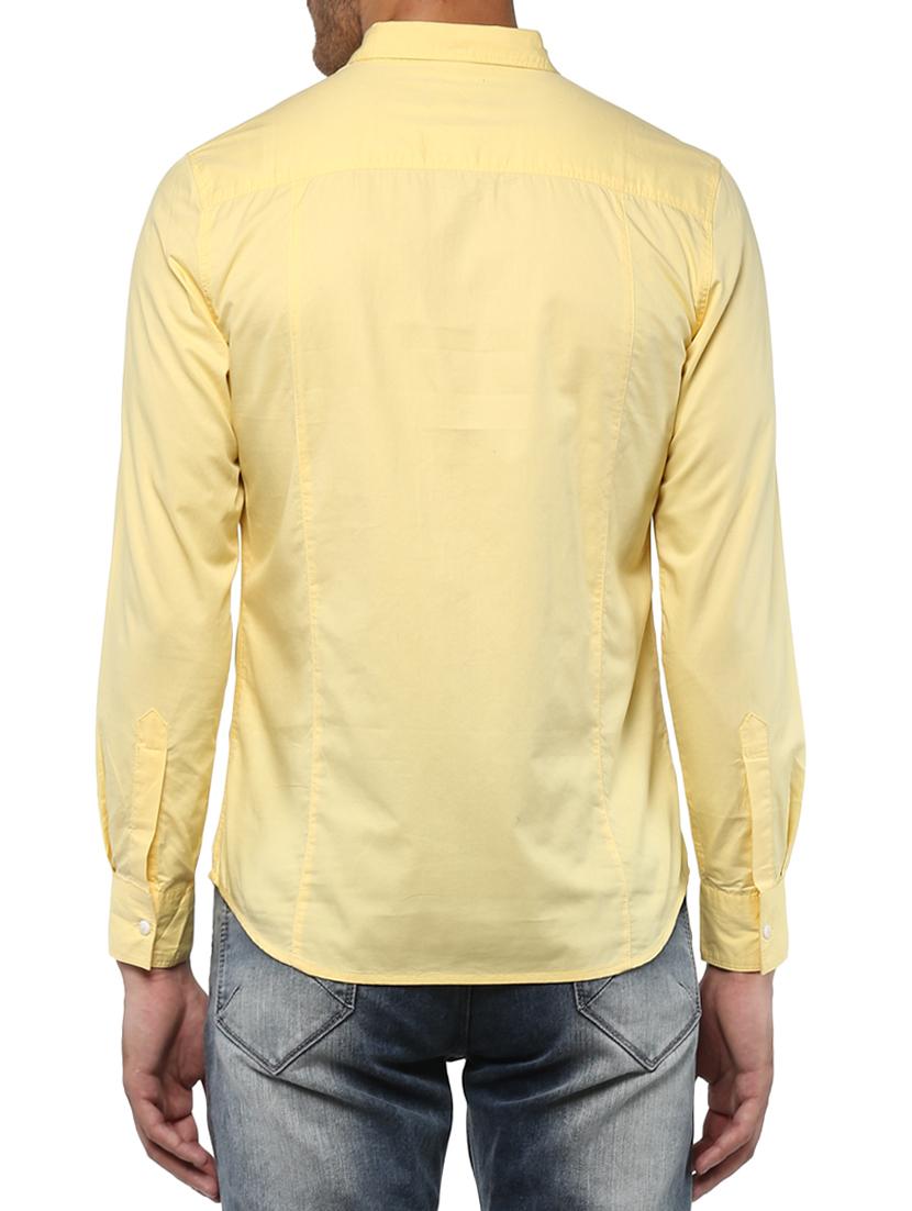 yellow cotton casual shirt - 15000776 - Zoom Image - 3
