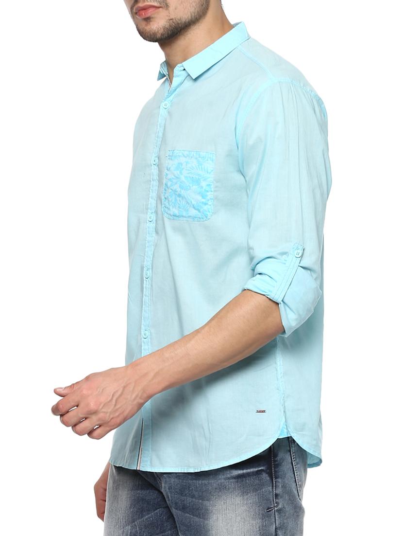 light blue cotton casual shirt - 15000782 - Zoom Image - 2
