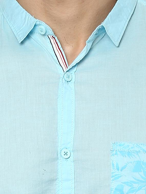 light blue cotton casual shirt - 15000782 - Zoom Image - 4