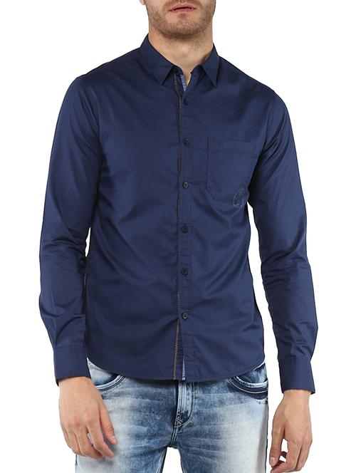 blue cotton casual shirt - 15000786 - Standard Image - 1