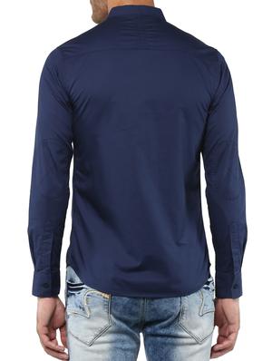 blue cotton casual shirt - 15000786 - Standard Image - 3