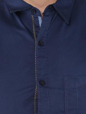 blue cotton casual shirt - 15000786 - Standard Image - 4