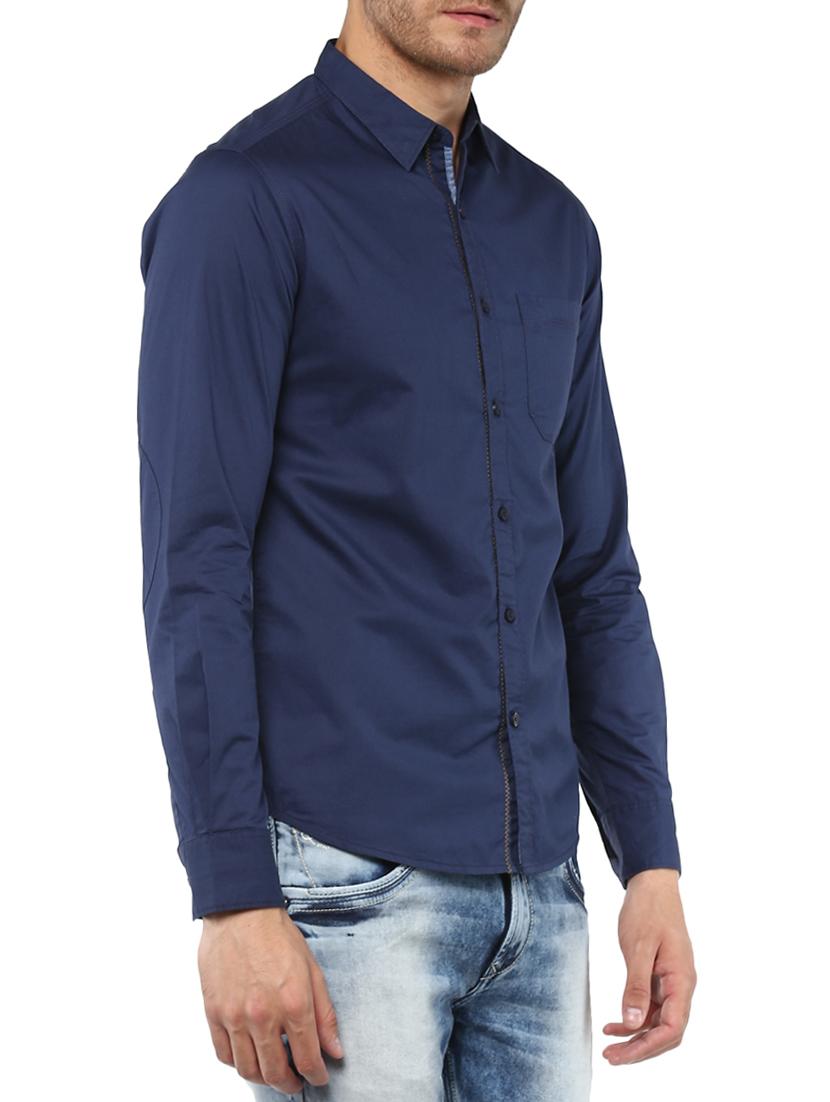 blue cotton casual shirt - 15000786 - Zoom Image - 2