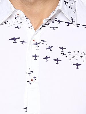 white cotton casual shirt - 15000795 - Standard Image - 4