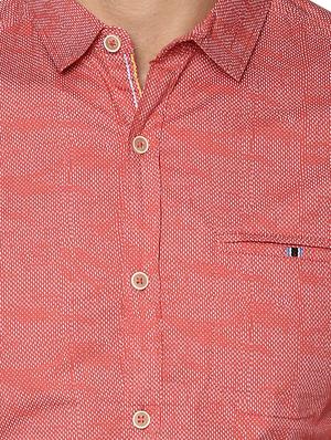 red cotton casual shirt - 15000804 - Standard Image - 4