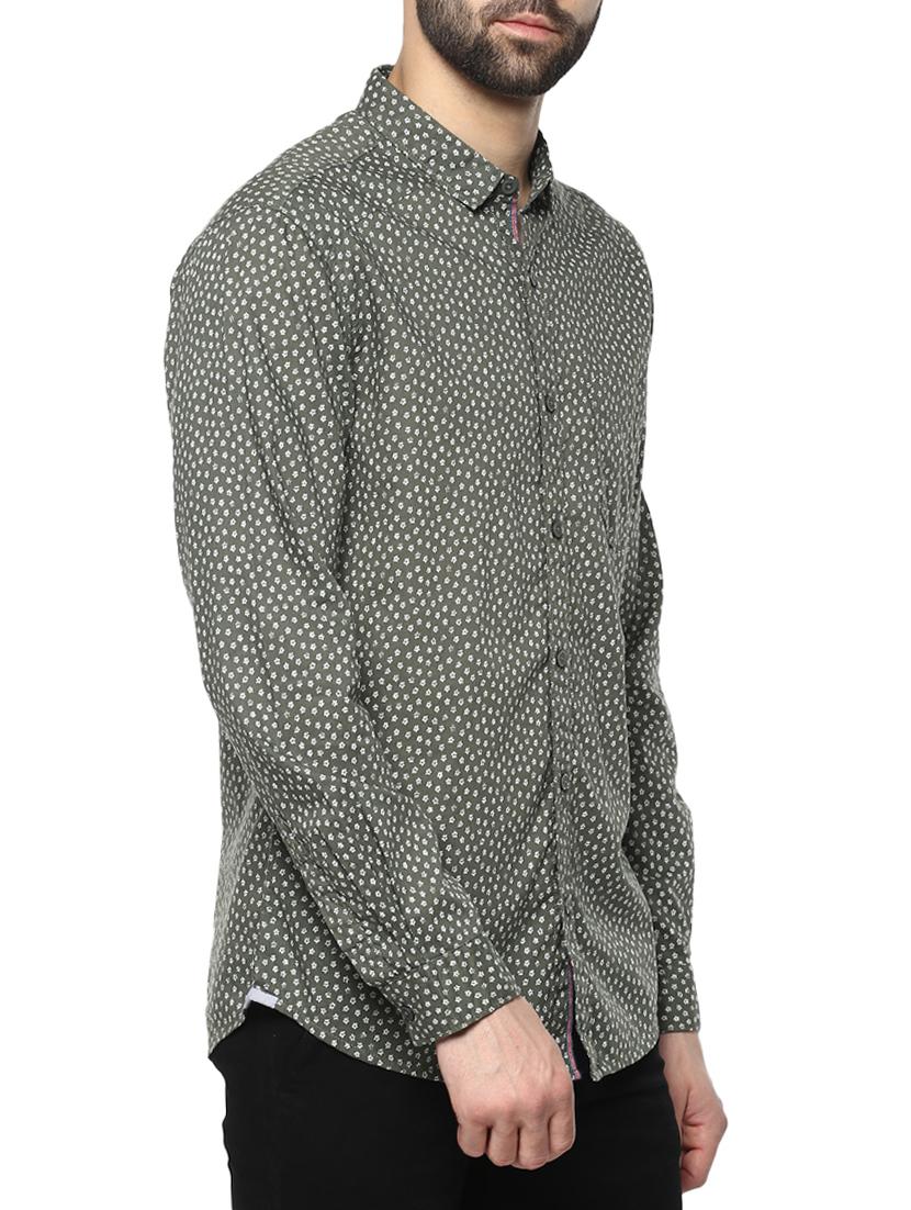 green cotton casual shirt - 15000811 - Zoom Image - 2
