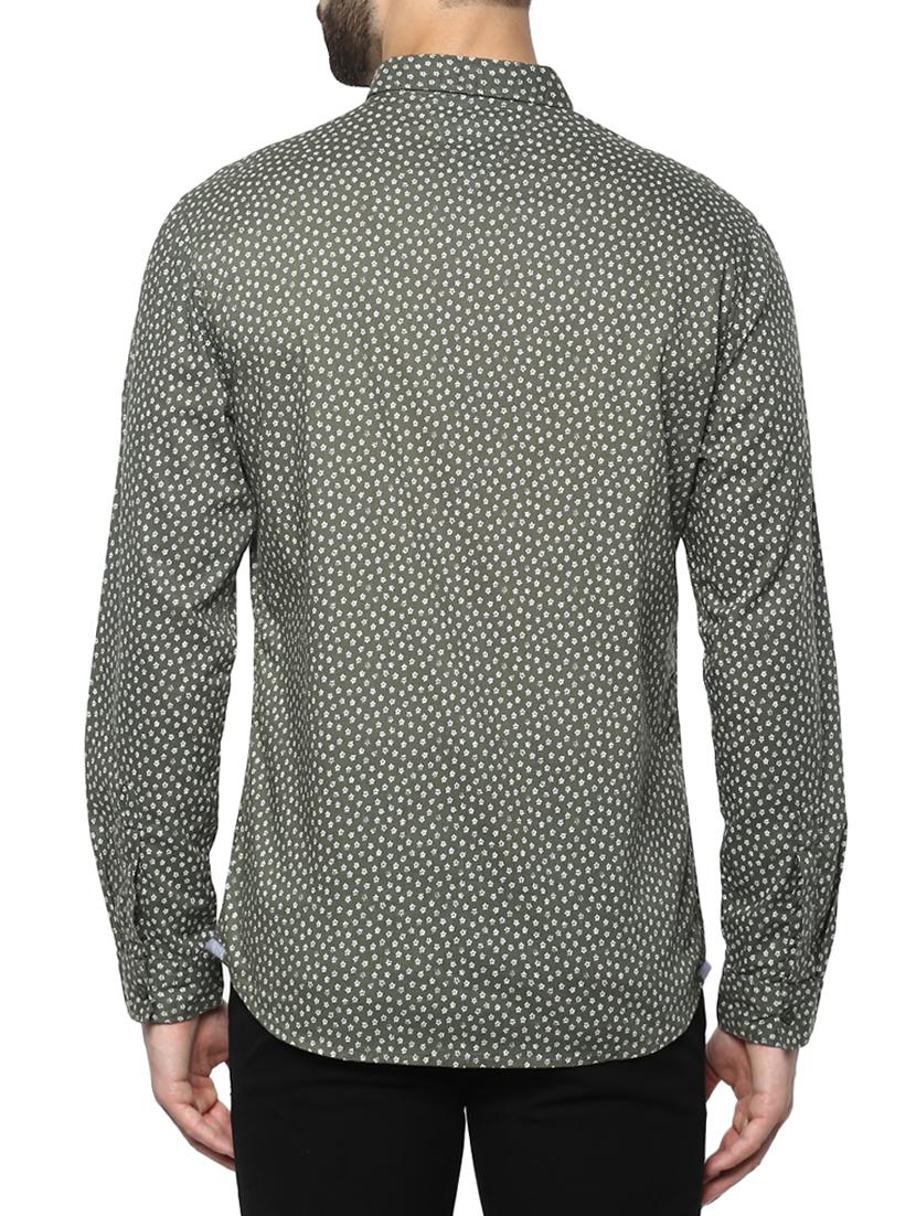 green cotton casual shirt - 15000811 - Zoom Image - 3