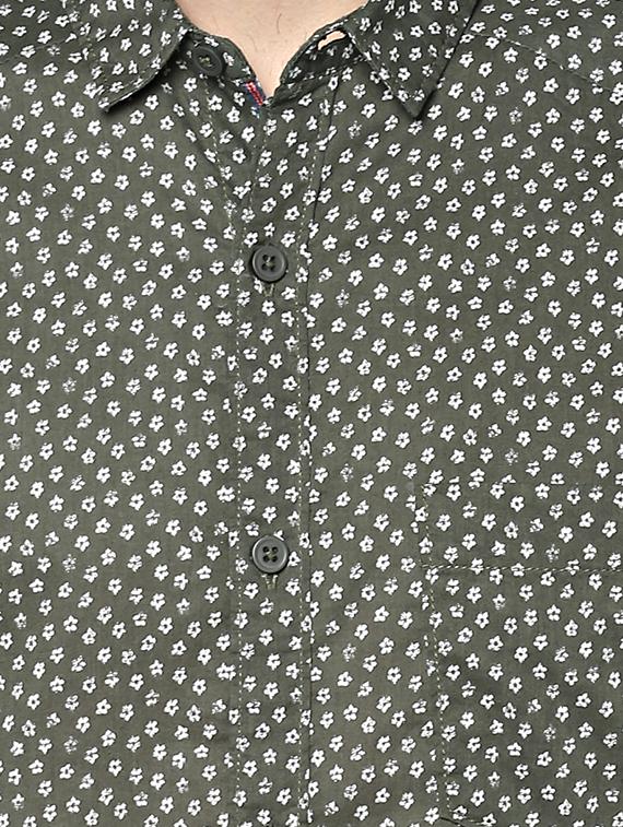 green cotton casual shirt - 15000811 - Zoom Image - 4