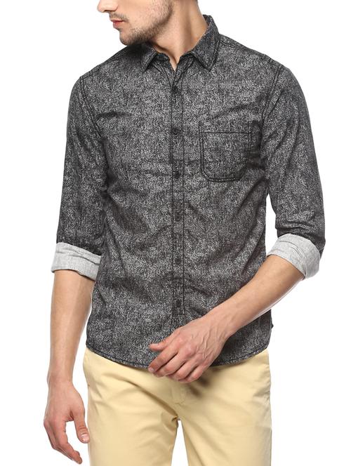 black cotton casual shirt - 15000820 - Standard Image - 1