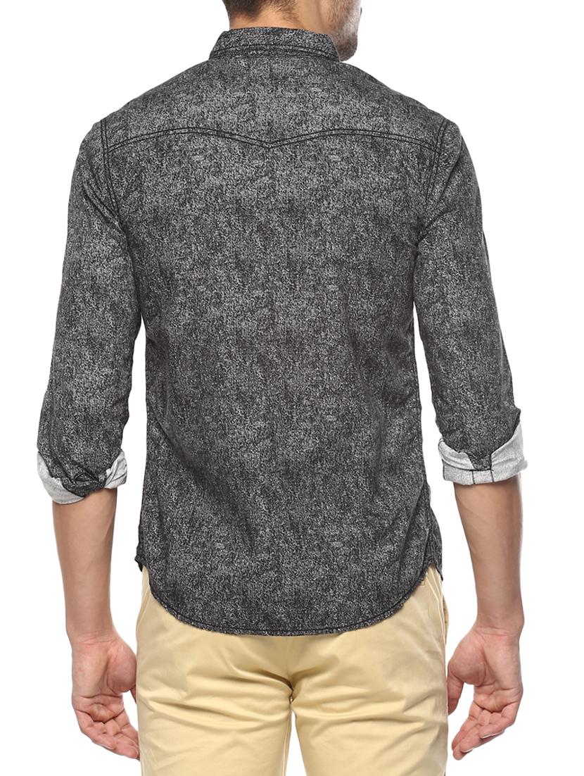black cotton casual shirt - 15000820 - Zoom Image - 3
