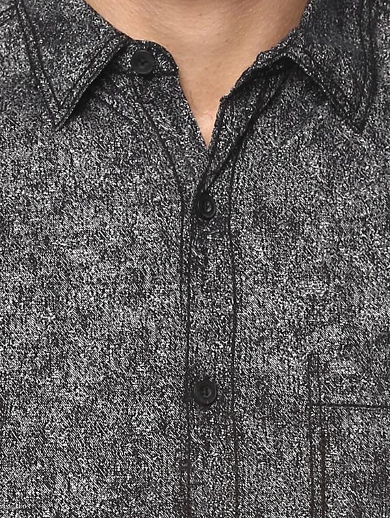 black cotton casual shirt - 15000820 - Zoom Image - 4