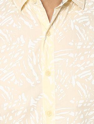 yellow cotton casual shirt - 15000826 - Standard Image - 4