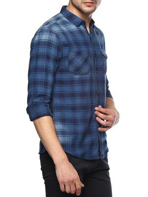 blue cotton casual shirt - 15000840 - Standard Image - 2