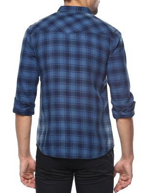 blue cotton casual shirt - 15000840 - Standard Image - 3