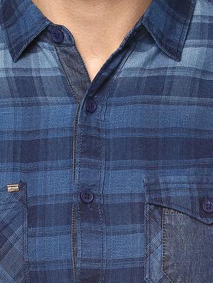 blue cotton casual shirt - 15000840 - Standard Image - 4