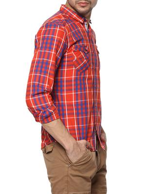 orange cotton casual shirt - 15000849 - Standard Image - 2