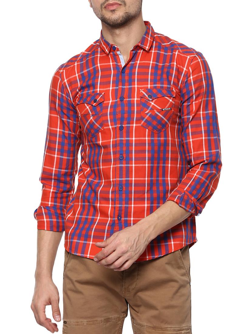 orange cotton casual shirt - 15000849 - Zoom Image - 1