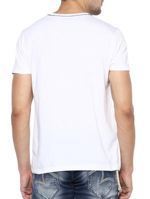white cotton chest print tshirt - 15000881 - Standard Image - 3