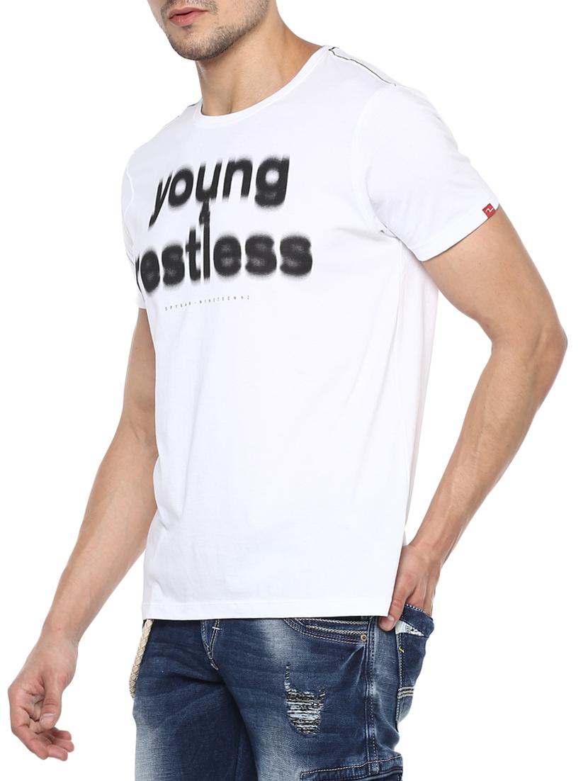 white cotton chest print tshirt - 15000881 - Zoom Image - 2