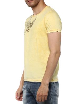 yellow cotton chest print tshirt - 15000898 - Standard Image - 2