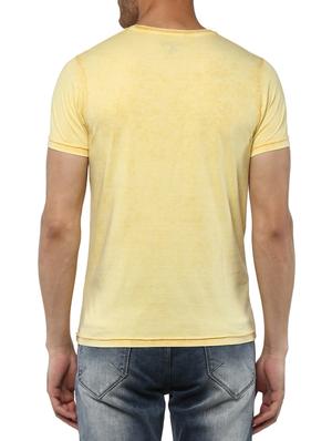 yellow cotton chest print tshirt - 15000898 - Standard Image - 3
