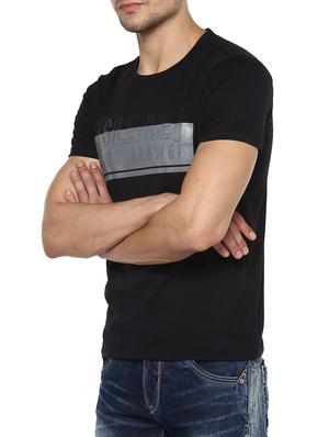 black cotton chest print tshirt - 15000903 - Standard Image - 2