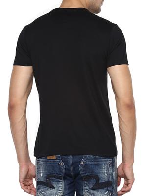black cotton chest print tshirt - 15000903 - Standard Image - 3