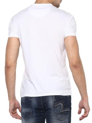white cotton chest print tshirt - 15000904 - Standard Image - 3