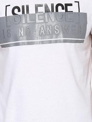 white cotton chest print tshirt - 15000904 - Standard Image - 4
