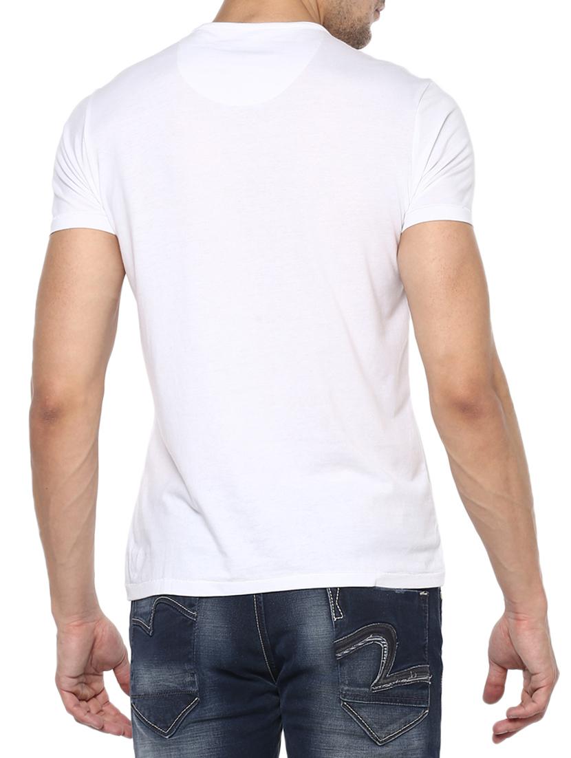 white cotton chest print tshirt - 15000904 - Zoom Image - 3