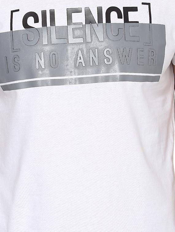white cotton chest print tshirt - 15000904 - Zoom Image - 4