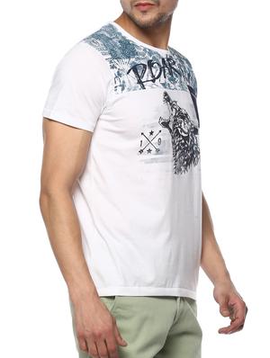 white cotton chest print tshirt - 15000920 - Standard Image - 2
