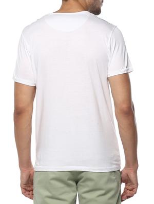 white cotton chest print tshirt - 15000920 - Standard Image - 3