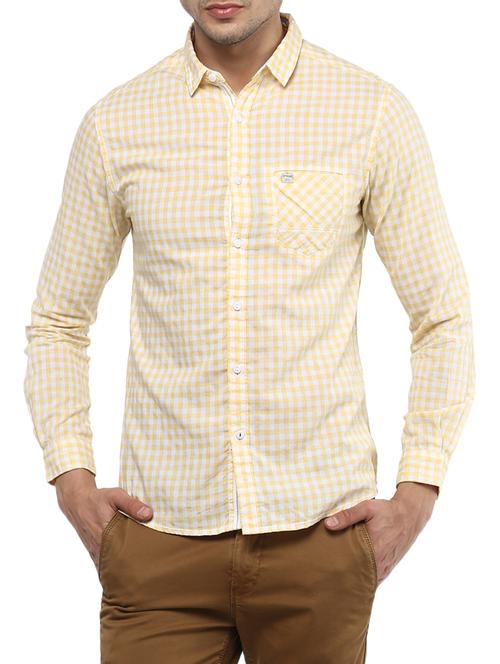 yellow cotton casual shirt - 15000926 - Standard Image - 1