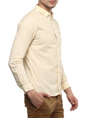 yellow cotton casual shirt - 15000926 - Standard Image - 2