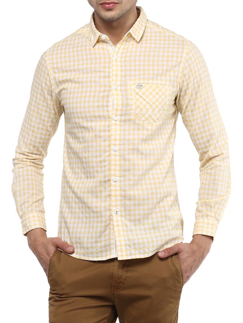 yellow cotton casual shirt - 15000926 - Zoom Image - 1