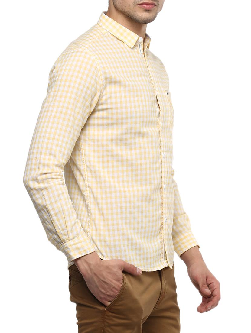 yellow cotton casual shirt - 15000926 - Zoom Image - 2