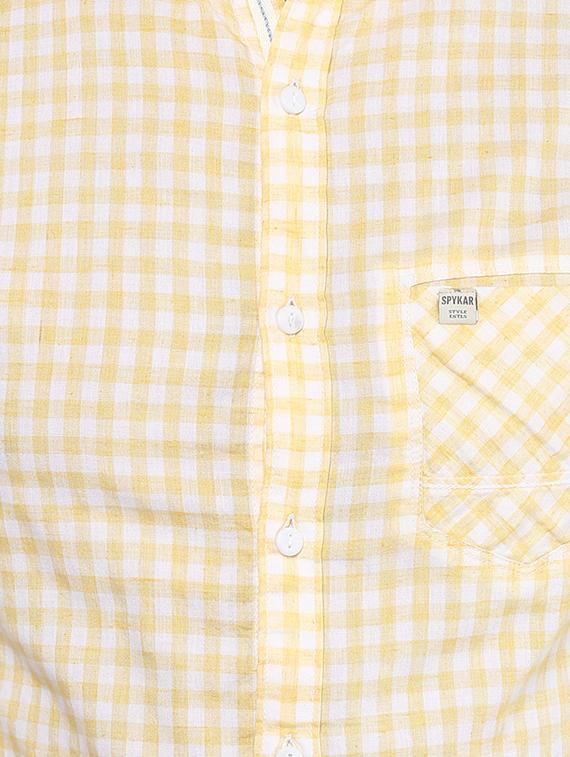 yellow cotton casual shirt - 15000926 - Zoom Image - 4