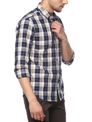 navy blue cotton casual shirt - 15000929 - Standard Image - 2