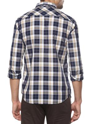 navy blue cotton casual shirt - 15000929 - Standard Image - 3
