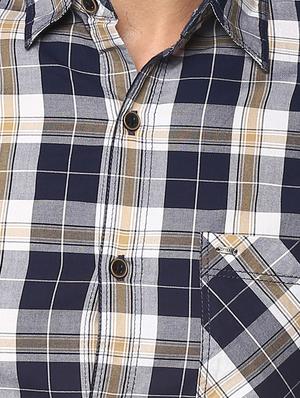 navy blue cotton casual shirt - 15000929 - Standard Image - 4