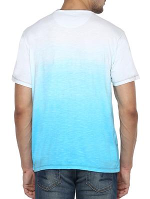 turquoise cotton chest print t-shirt - 15000950 - Standard Image - 3