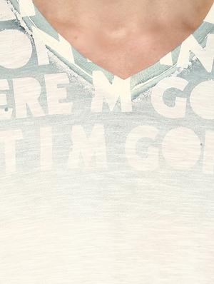 white cotton chest print tshirt - 15000963 - Standard Image - 4